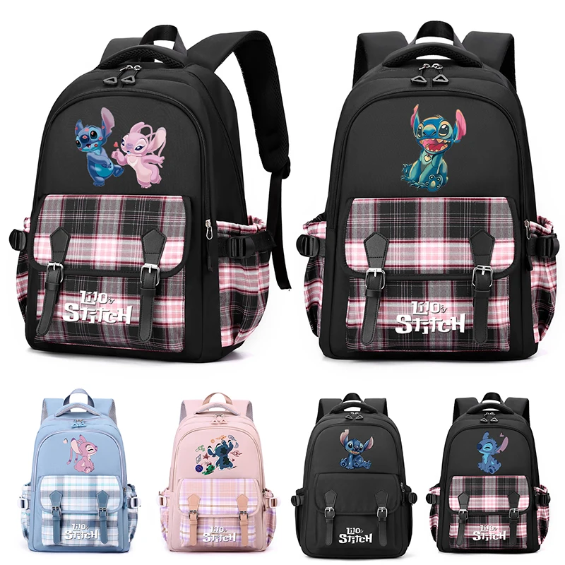 Ransel kapasitas besar Disney Lilo Stitch tas sekolah Teenger tas anak laki-laki perempuan pelajar anak-anak tas buku ransel bepergian wanita