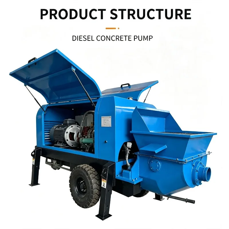 Diesel/Electric Concrete Pump 0v 80v Concrete Machinery for Indoor Construction Projects Low Noise and Zero Emission Operation