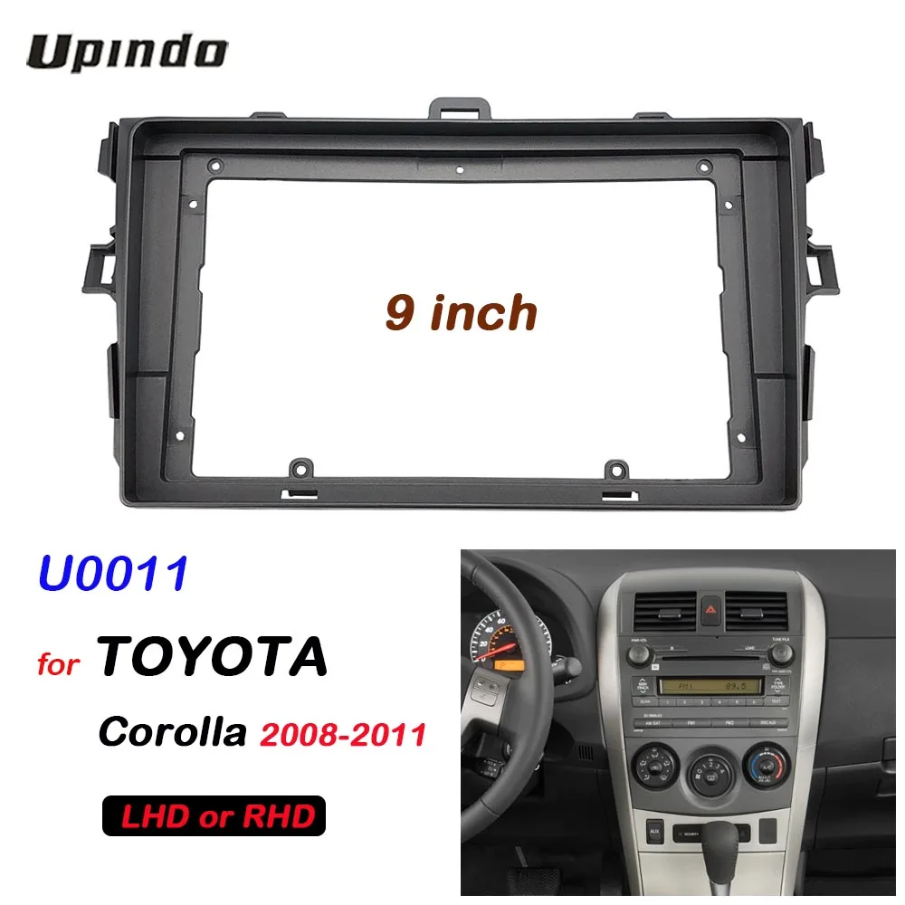 Car Accessories 2 Din 9 Inch Radio Fascia Panel Frame Dashboard Mount Kit for Toyota Corolla Auris 2008-2011 Dash Mount Kit