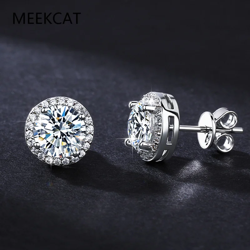 

D VVS1 Moissanite Stud Earrings For Women Pass Diamond Tester Pen S925 Platinum plating Moissanita Gemstone Jewelry
