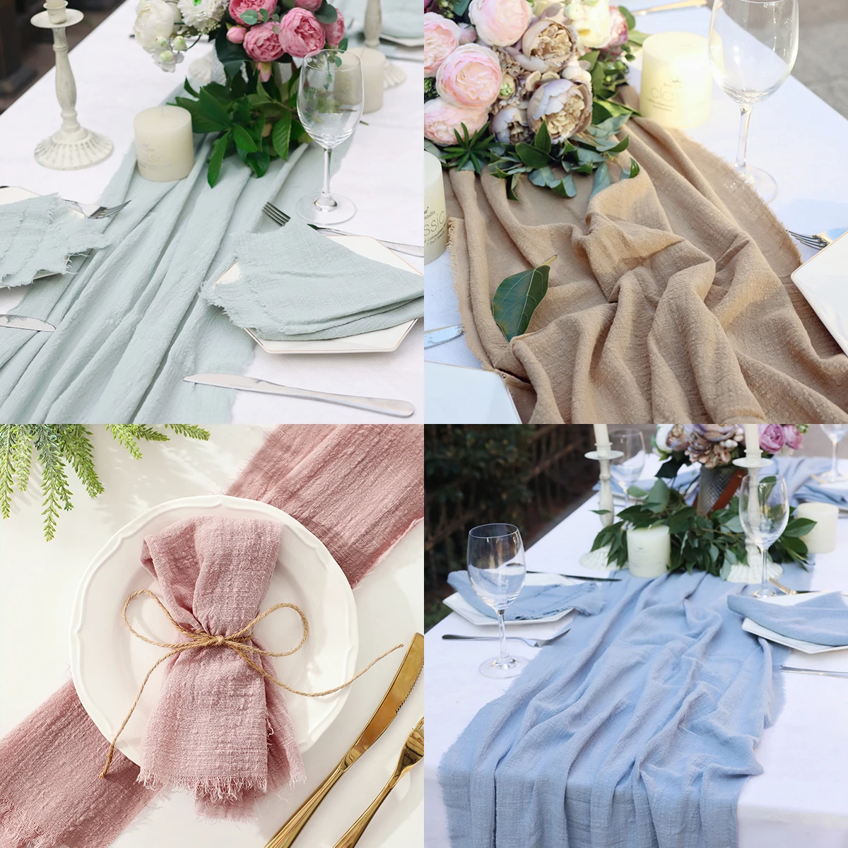 30x180cm Cotton Linen Table Runner Wedding Decor Light Airy Pure Cotton Fabric Rustic Boho Wedding Party Home Decor Tablerunner