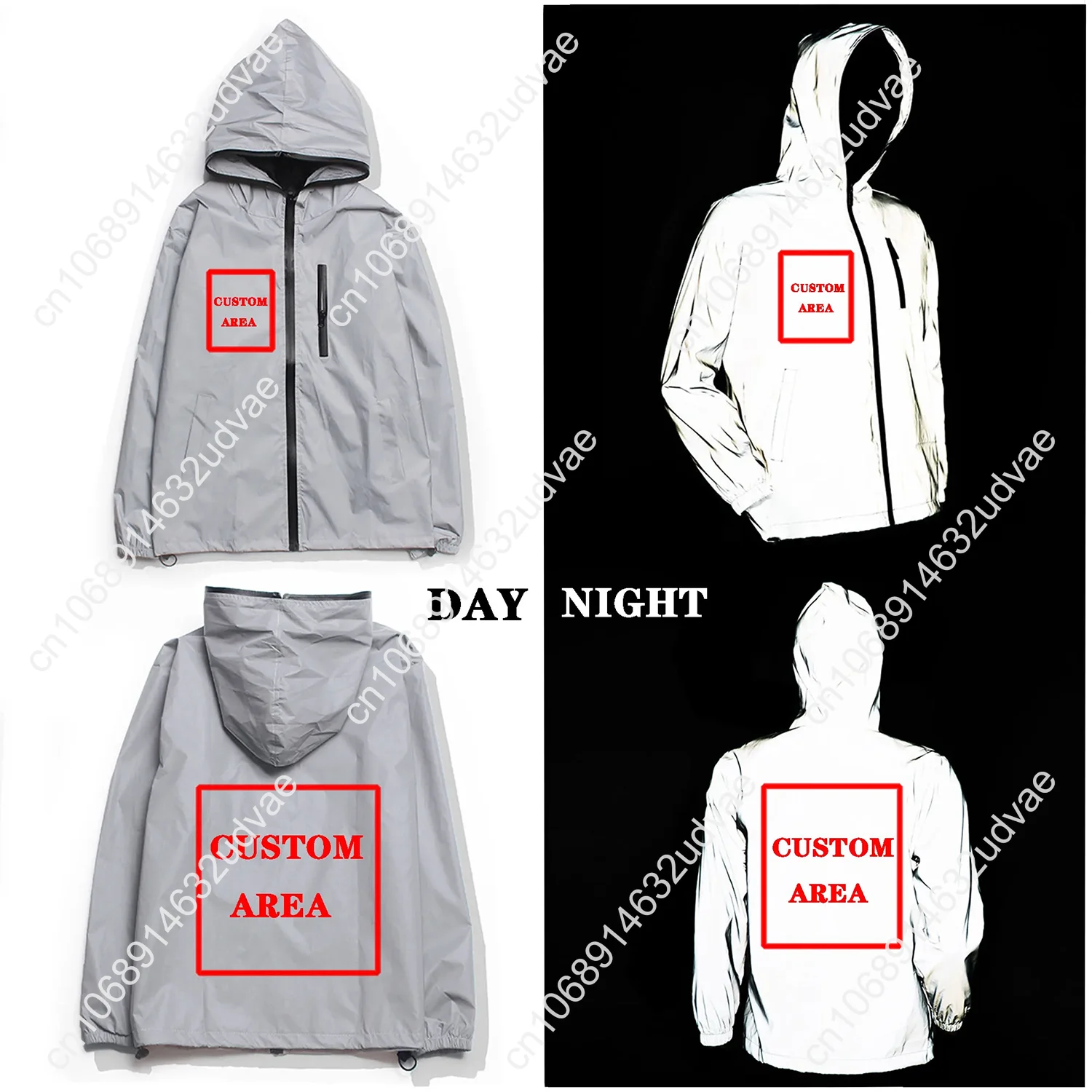 First Army Reflective Jacket Mens Womens Coat Hooded Windbreaker Runing Pocket Jackets Cycling Hiking Zipper Customized Hoodie