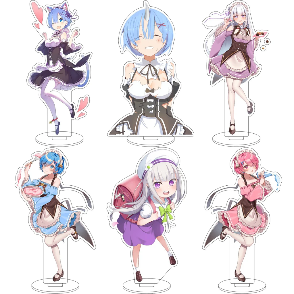 

16CM Anime Re:ZERO Starting Life in Another World Rem Emilia Ram Natsuki Subaru Cos Acrylic Figure Stand Ornaments Gifts