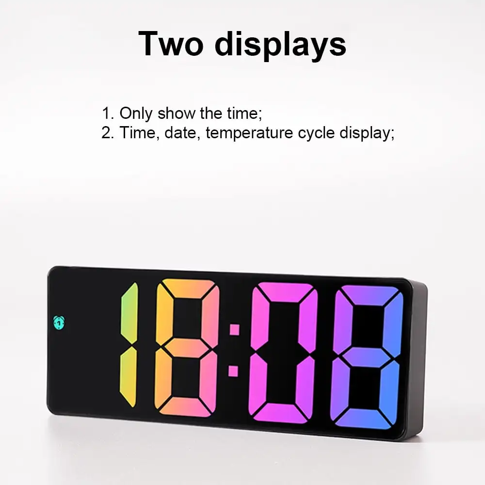 Alarm Clock for Kids Bedrooms Small Digital Clock Battery Operated with 2 Colors,3 Adjustable Volumes