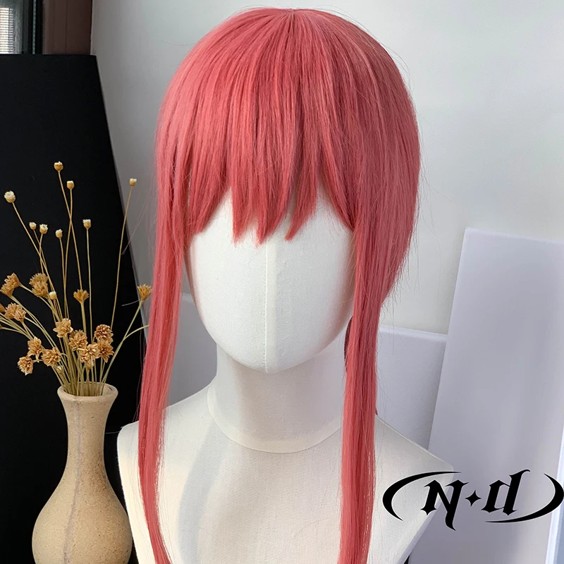 Parrucche cosplay ND Makima parrucchino motosega uomo parrucche per capelli cosplay anime sintetiche resistenti al calore per feste in costume Comic Con Coser