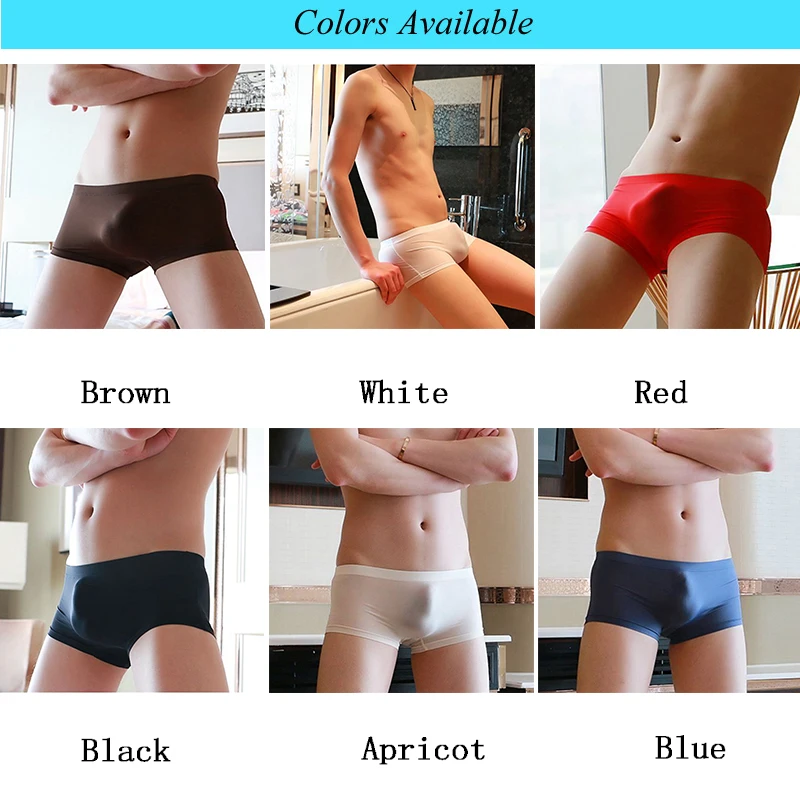 

Mens Low Waist Underwear U Convex Pouch Shorts Seamless Underpants Thin Breathables Jockstrap Panties Male Lingerie