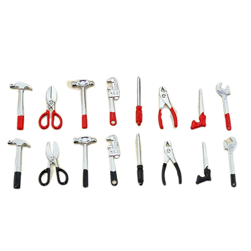 Dollhouse 6Pcs Mini Repair Kits Accessories Screwdriver Hammer Wrench Scissor Tool Sets Furniture New Toys Gift Home Decoration