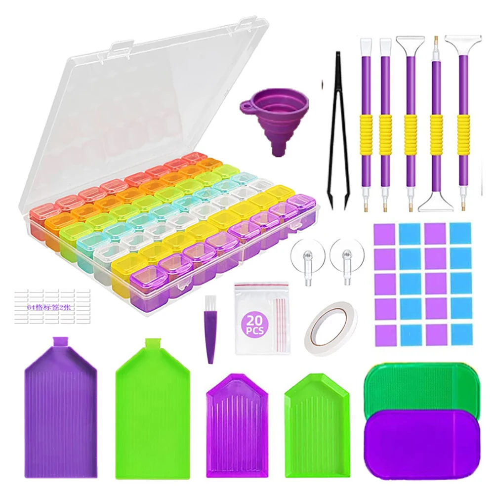 

Diamond Painting Tools Kit with Mosaic Beads Storage Box Crayon Art Vacuum Pen Accessories for Diamond Embroidery