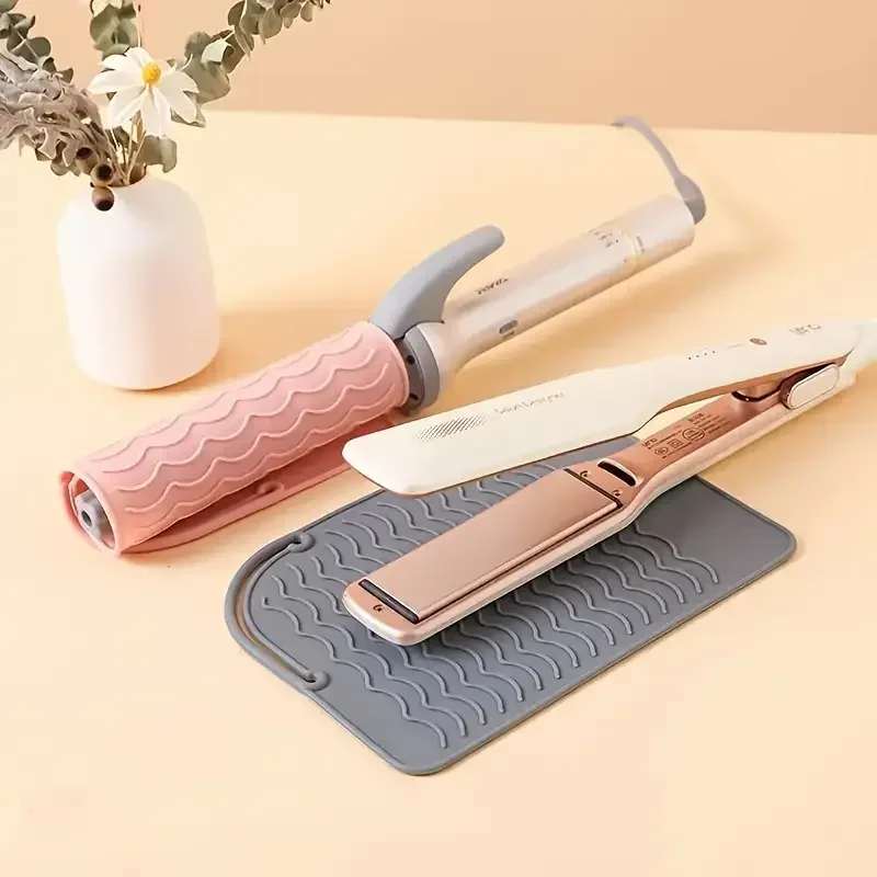 Tapis en Silicone résistant à la chaleur, grande taille, Portable, outils chauds de voyage, housse pour fer à friser, fer plat, lisseur de cheveux