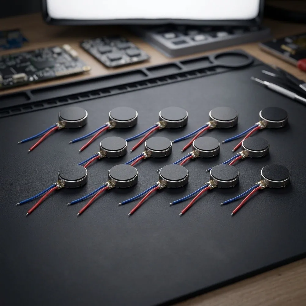 20 PCS Mini Flat Button Vibration Motor 1027 Model 3 0V DC for Diverse Applications Including Smart Wearables and