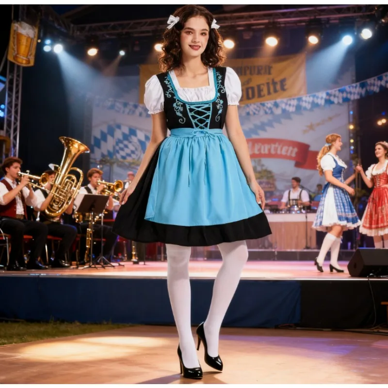 إكسسوارات الأزياء، زي Dirndl على طراز العائلة - خط صدر قابل للتعديل مع فيونكة أمامية مزخرفة لعيد الميلاد وعيد الحب #3