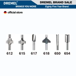 Dremel 692 6Pcs Tungsten Carbide Chamfer Wood Milling Cutter Bits Accessories Set Woodwork Engraving Tool Trimming Straight