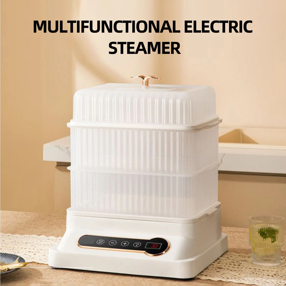 Cuiseur vapeur électrique multifonctionnel, cuiseur à vapeur à trois couches, entièrement automatique, machine à petit-déjeuner, ménage