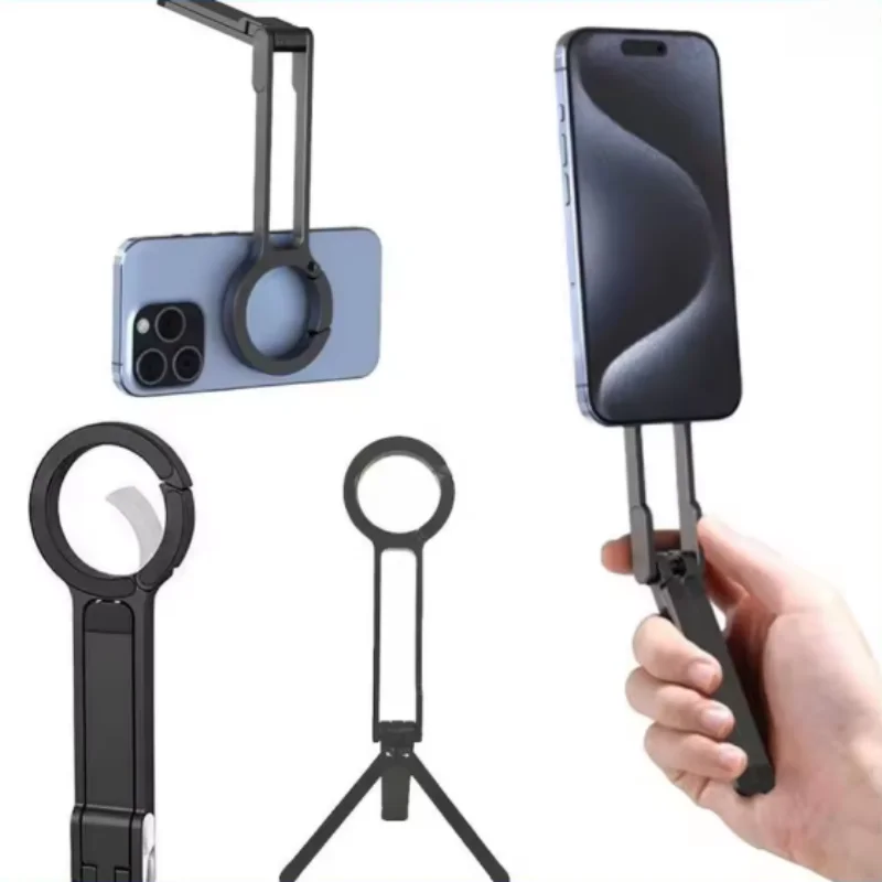 

Магнитный штатив для телефона с карабином, портативная двусторонняя подставка для телефона, настольное крепление, держатель для селфи для iPhone 14-17 ProMax