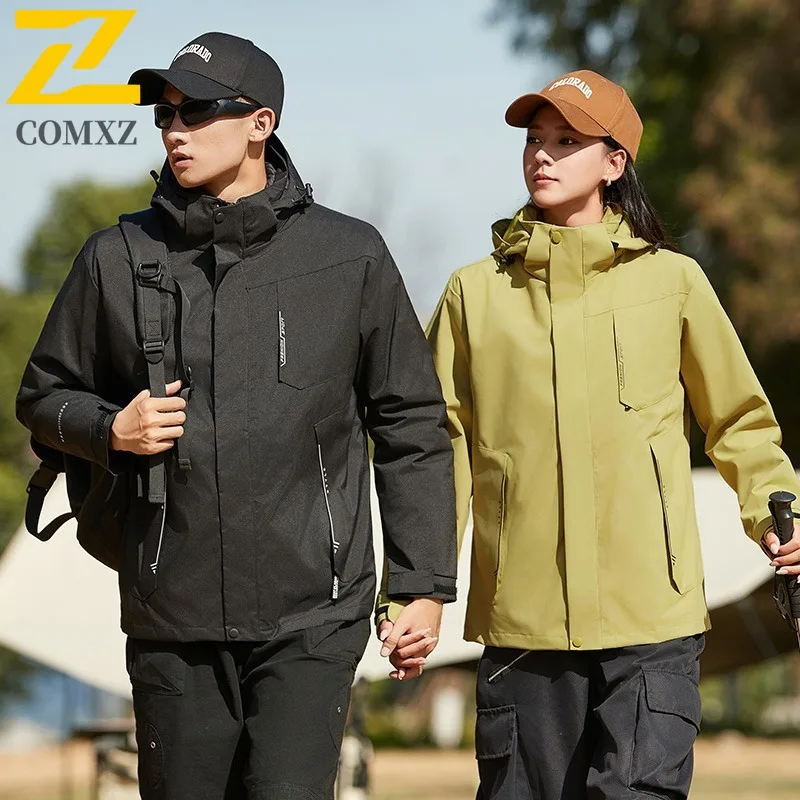 Men Outdoor Sports Windbreaker Winter Coat Thickened Cotton-Padded Jacket Waterproof Windproof Fleece Lined Thermal Outerwear