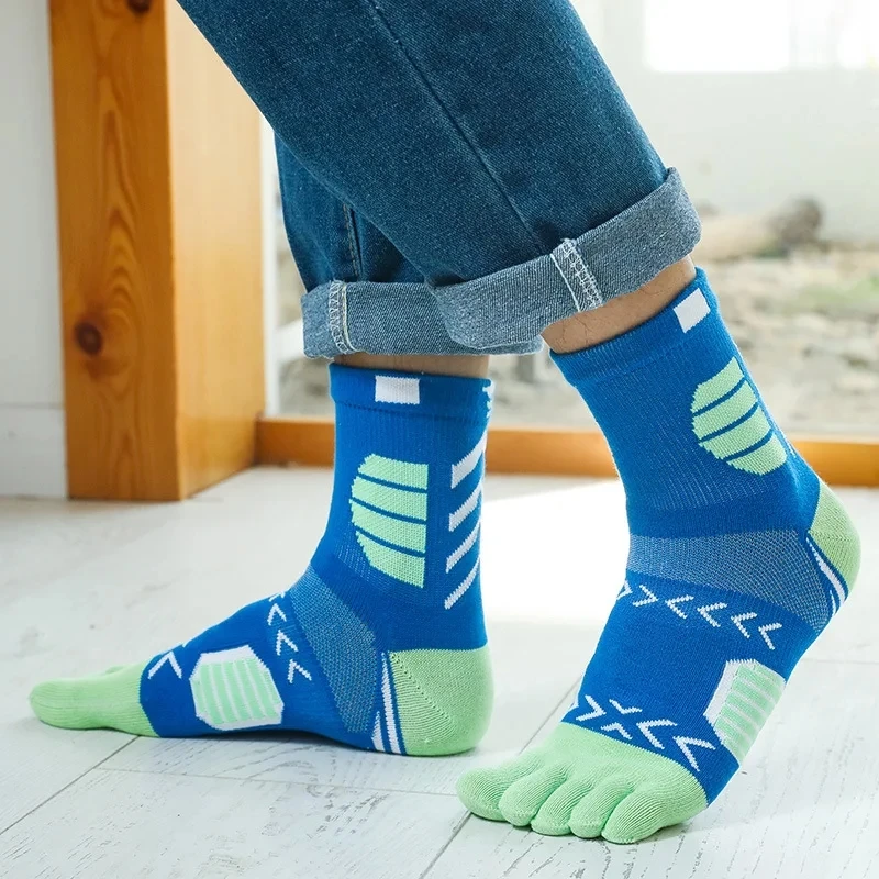 Sport Toe Socks Compression Cotton Sweat-Absorbing Deodorant Colorful Bike Marathon Fitness Outdoor Basketball 5 Finger Socks