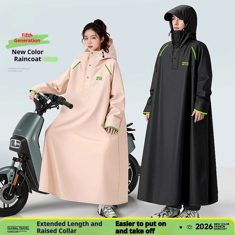 Thickened Long Full Body Electric Battery Car One-Piece Motorcycle Riding Poncho Raincoat Heavy Rainstorm Proof