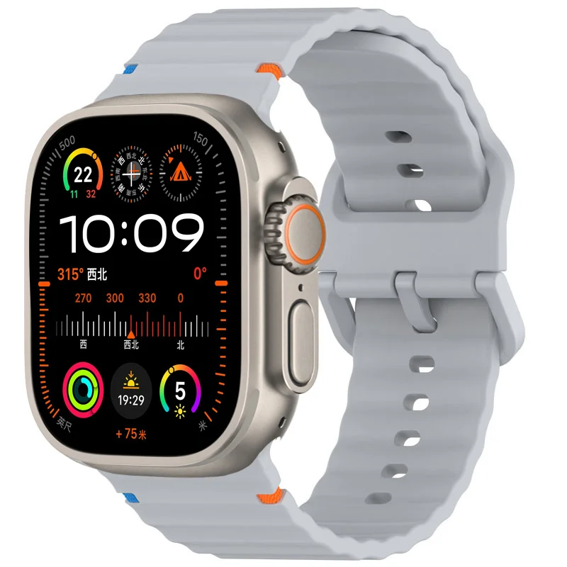Silikonarmband für Apple Watch 44mm 49mm 40mm 45mm 42mm 46mm Armband iWatch Serie 12 11 9 8 7 6 SE 10 Ultra 3 4 2