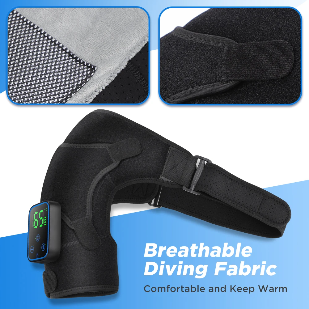 

APP Control Heating Shoulder Massager Electric Hot Compress Vibration Knee Brace for Joint Relief Cordless Elbow Support Massage