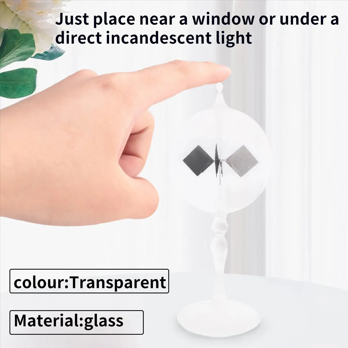 

Солнечный радиометр Крукса CLOS 20,5 см из стекла, световой генератор/учебное пособие/декор для офиса и дома