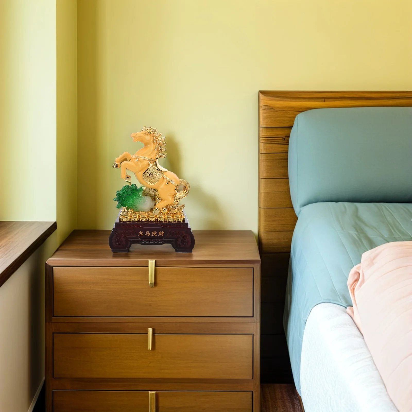 

2026 Chinese Zodiac Horse Statue Feng Shui Wealth Sculpture New Year Standing Horse Ornament Home Office Decoration