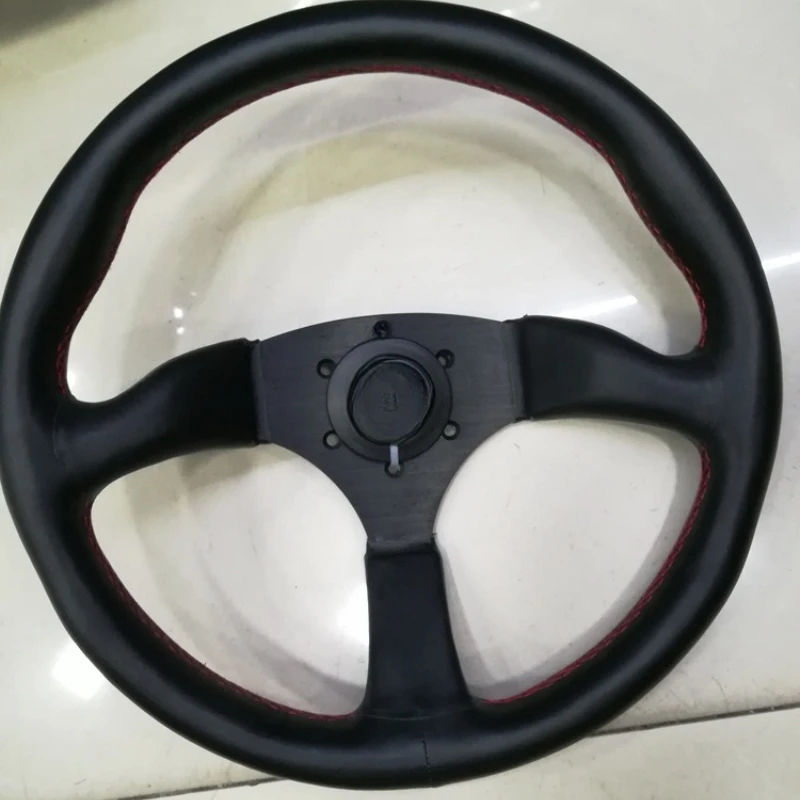 Super feel 14-inch competitive steering wheel lambskin modified universal leather smooth leather concave steering wheel
