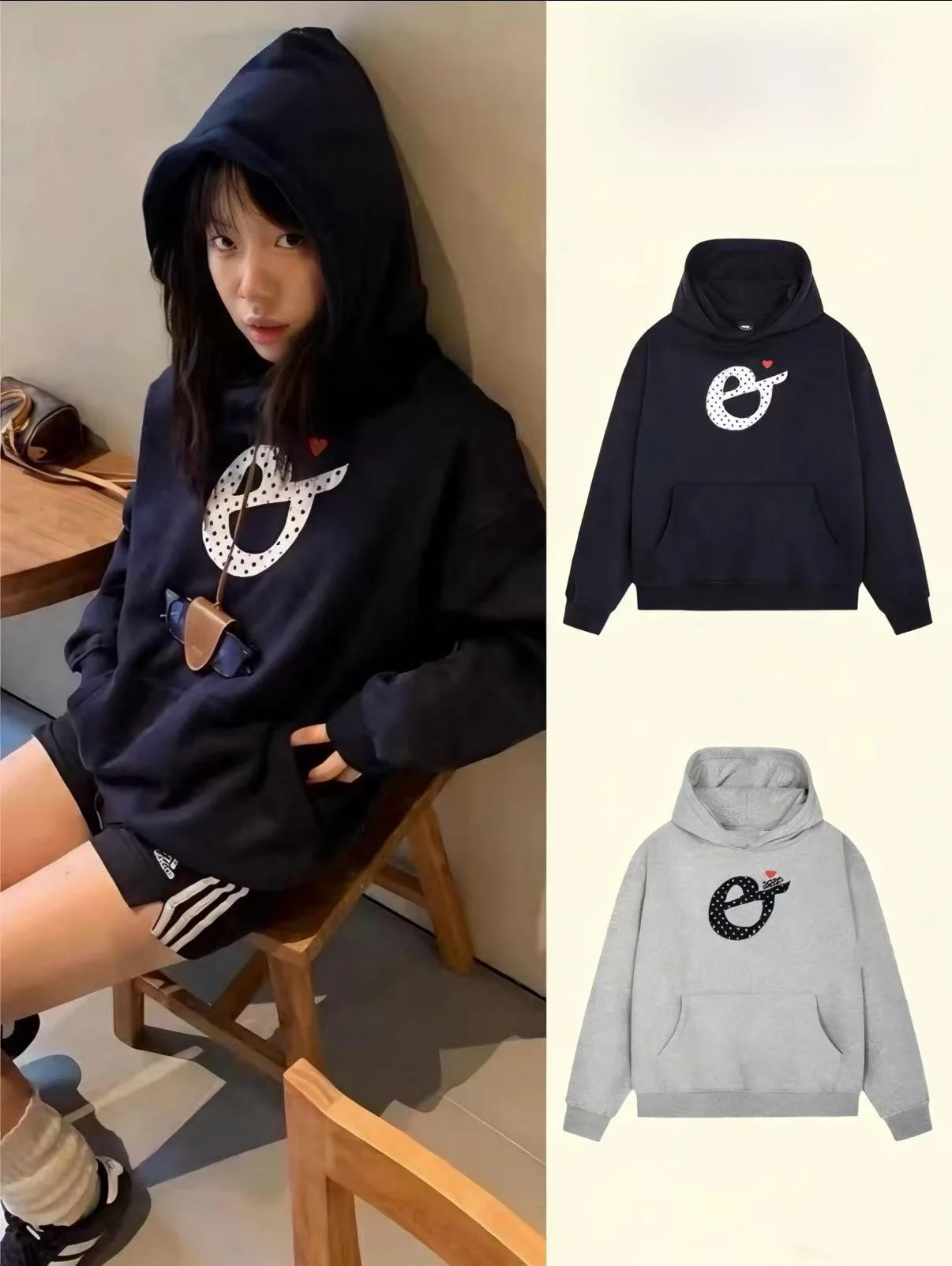 

Новая дизайнерская женская толстовка оверсайз с вышивкой, в стиле High Street, с принтом в горошек и надписями, повседневная теплая верхняя одежда