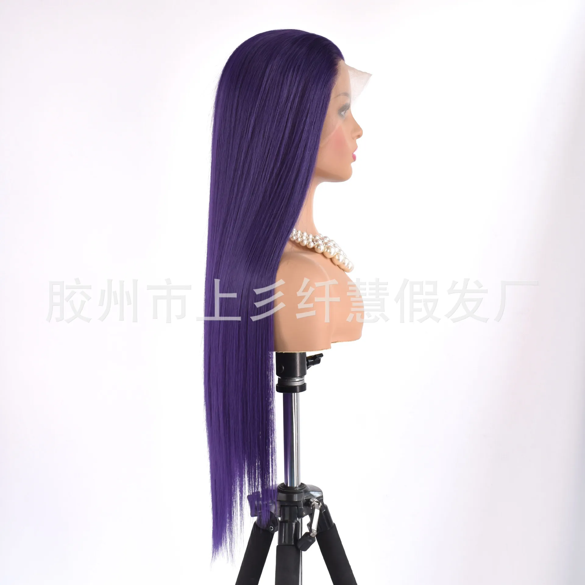 Synthetic Long Straight Wig Lace Front Hand-Tied Matte Fiber Purple Cosplay Photography Costume Magic Girl Inspired