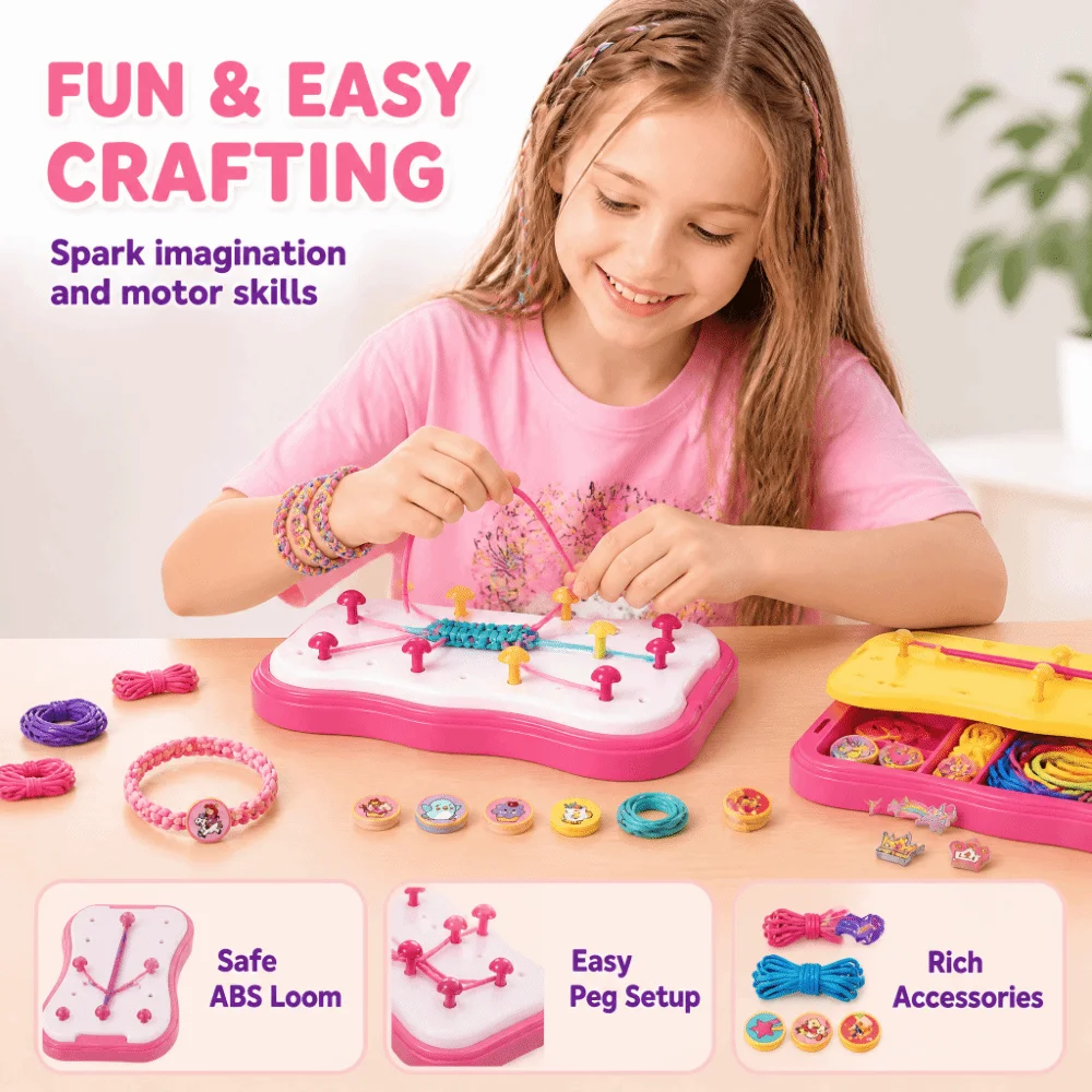 Puzzle Umbrella Rope Bracelet Weaver Set Pretend Play Colorful Rope Handmade Pretend Play Bracelet Beading Funny