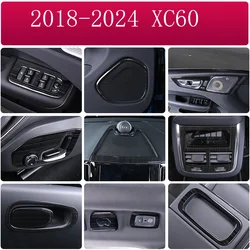 Car accessories for Volvo XC60 interior modification black titanium brushed decorative frame 2018-2024 models
