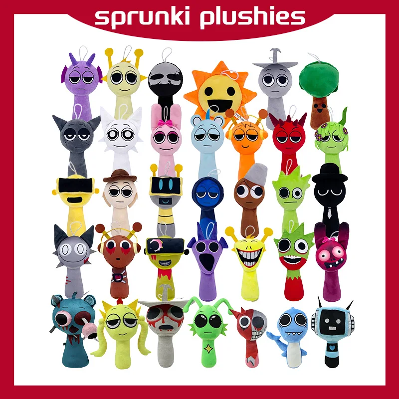 34Styles Sprunki Plush Toys Sprunki Incredibox Doll Cute Soft Stuffed Pillow Rhythm Box Birthday Christmas Gifts Game Plushies