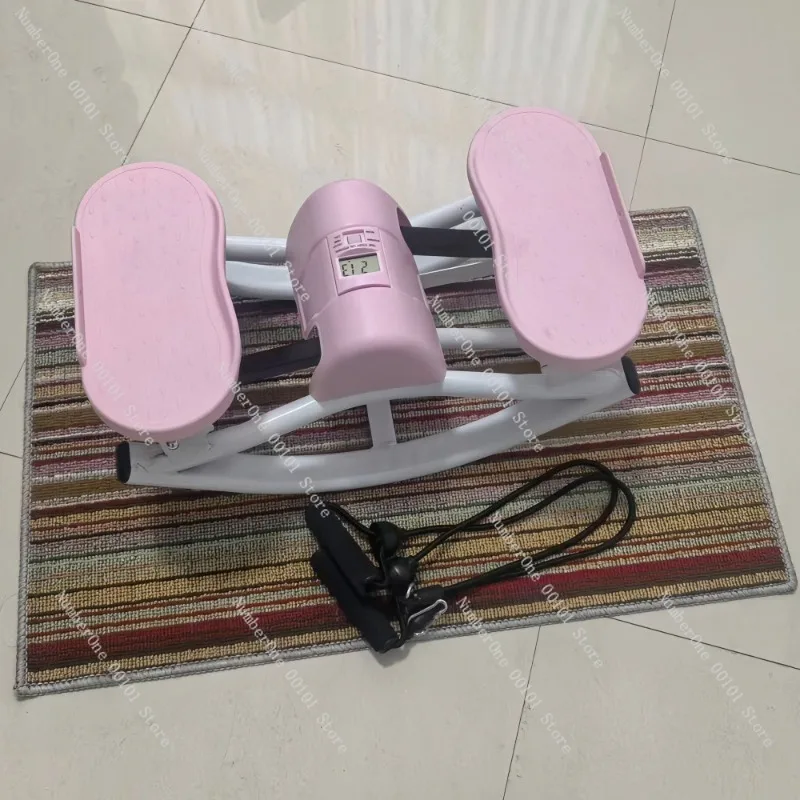 Silent U-Shaped Household Stepping Machine,Swing  Rope-Attached Multi-Functional Pedal Fitness Equipment,Indoor Aerobic Trainer
