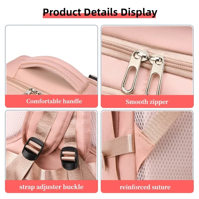 حقيبة ظهر عصرية متعددة الوظائف للسفر، سعة كبيرة، مع حجرة أحذية مستقلة، حقيبة ظهر بمقصورة الطائرة، حقيبة كمبيوتر محمول