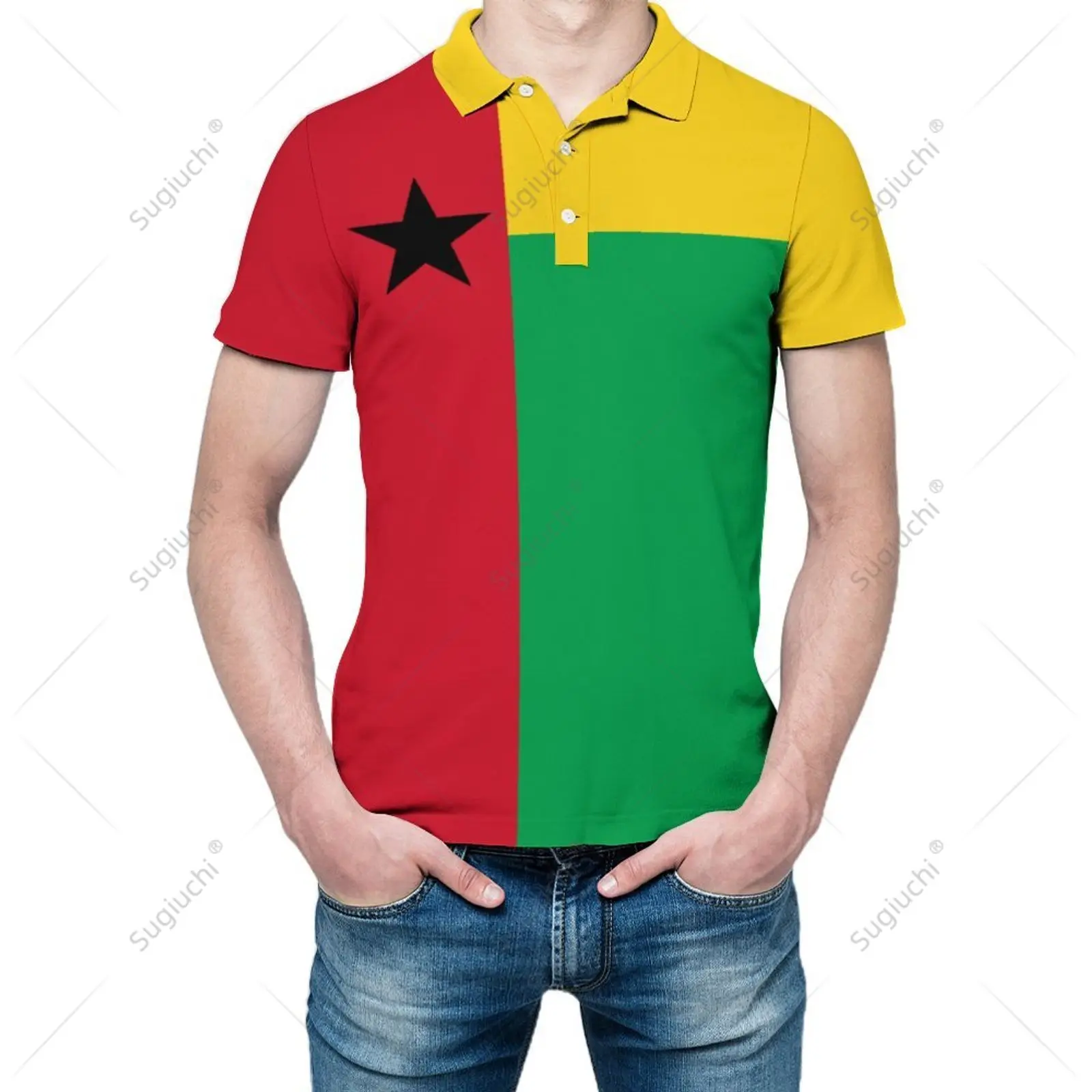 Unisex Polo Shirt Guinea-Bissau Flag 3D Print Man Polo Fashion Clothing Tracksuits Short Sleeves