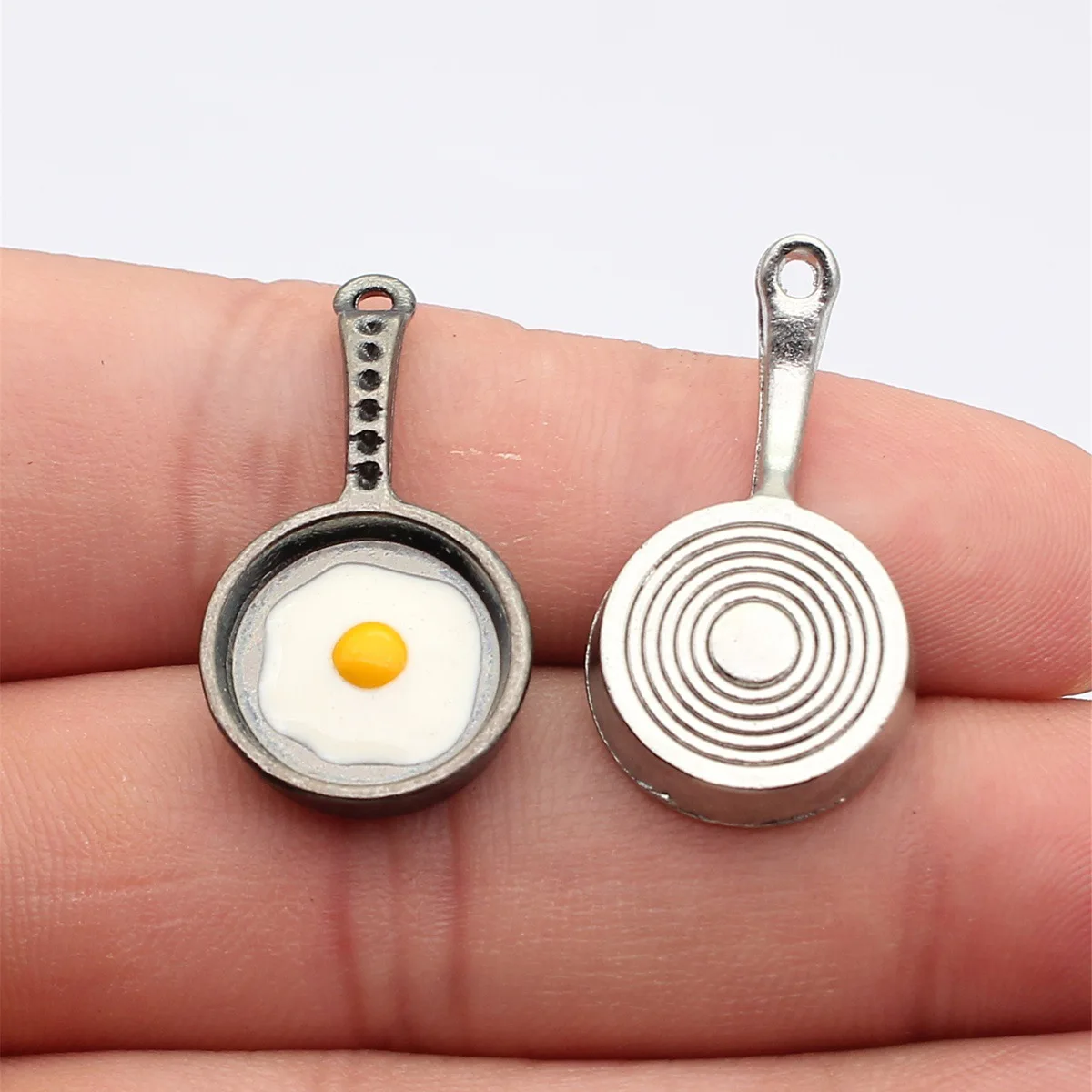 WYSIWYG 4pcs 32x17mm 2 Colors Gun Black Color Rhodium Color Omelette Charms For DIY Jewelry Making