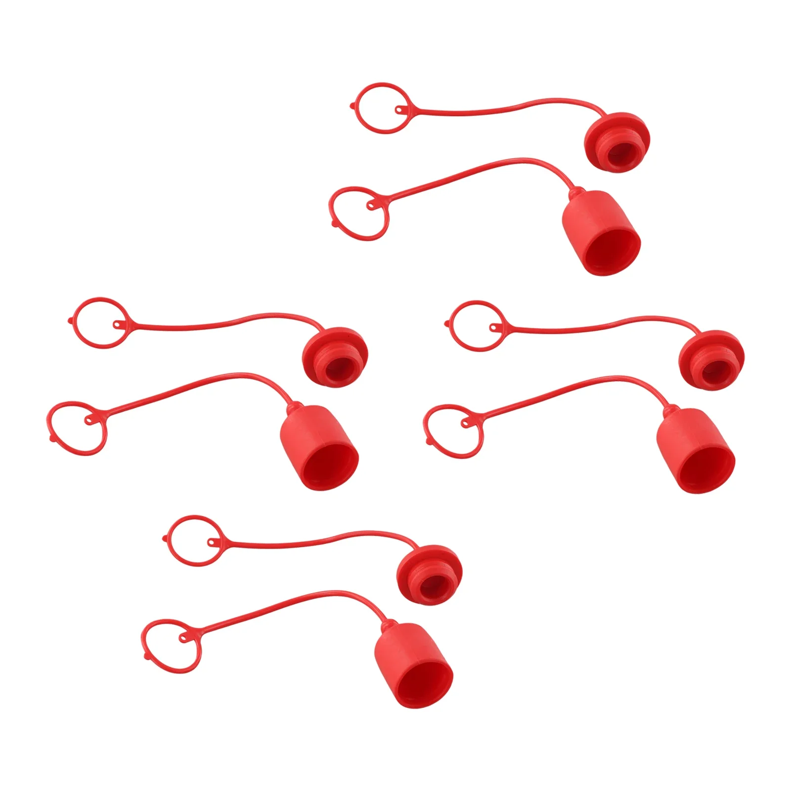 Hydraulic Coupling Dust Cap Set 4 Robust Red Rubber Covers for Shielding ISO7241 A Series from External Contaminants