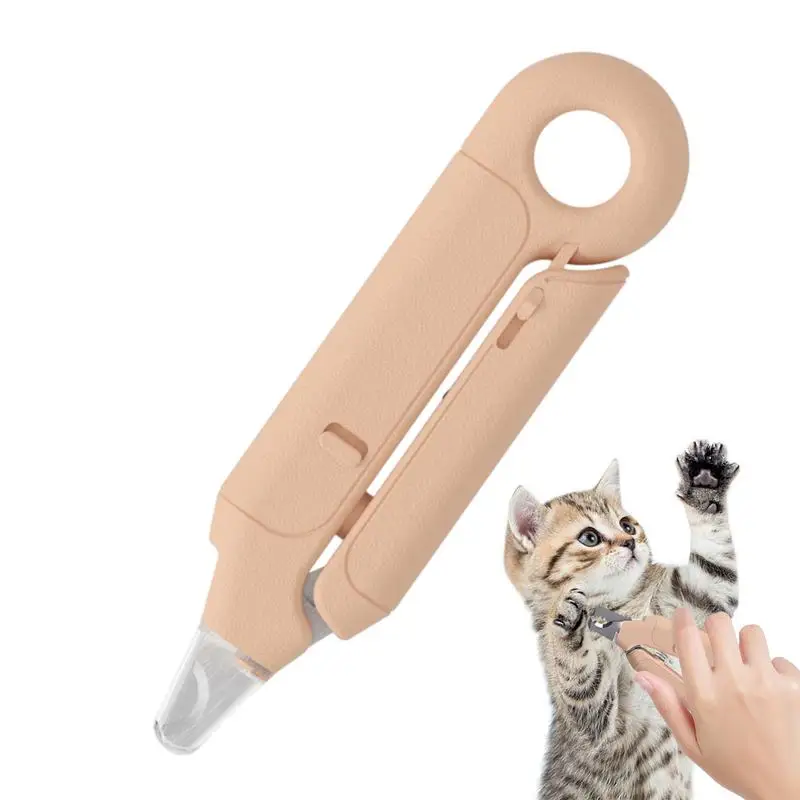 Nail Clippers For Cats Pet Nail Clipper With LED Half-Moon Shaped Cutouts Trimmer Sturdy Non-slip Durable Professional Grooming