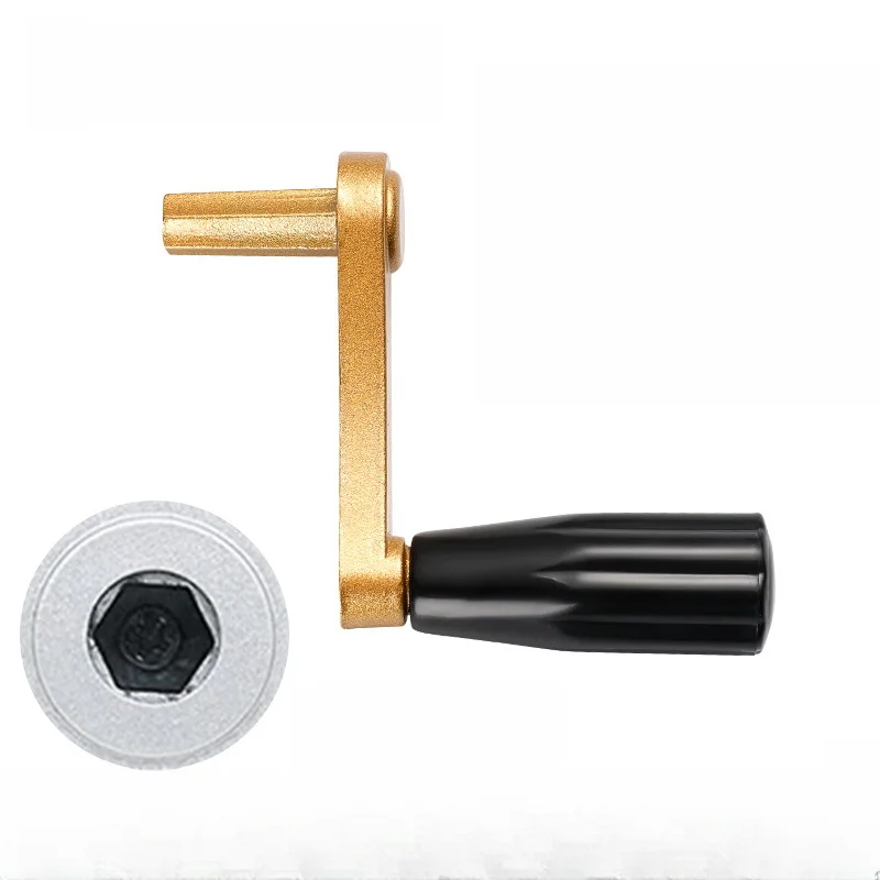 For Clothes Rack Hand Crank Aluminum Alloy Lightweight Design 6.5 x 6 cm Fits 9mm to 11mm Mounting Holes Silver Gold