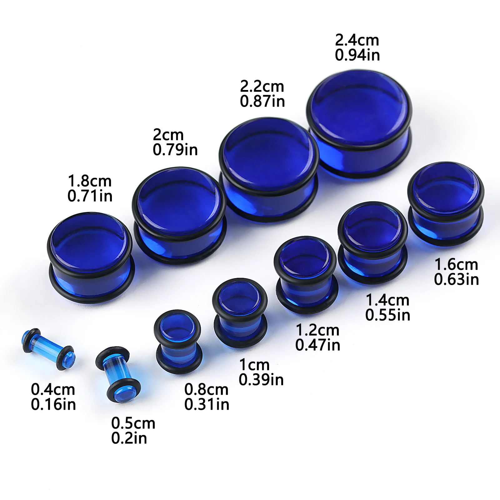 Expansor de oreja de acrílico sólido de dos colores, joyería translúcida para piercing corporal de aurícula, 1 par