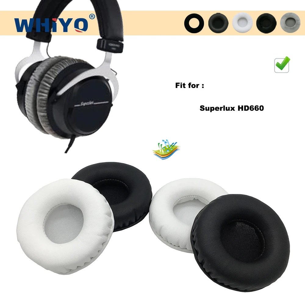 

Whiyo New Upgrade Replacement Ear Pads for Superlux HD660 Headset Parts Leather Cushion Velvet Earmuff Sleeve