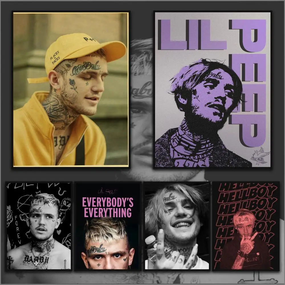 

Poster HD Anime Hot Theme Singer/OST/Movie-Waterproof Self-Stick Home Decor rapper L-LIlLpeep