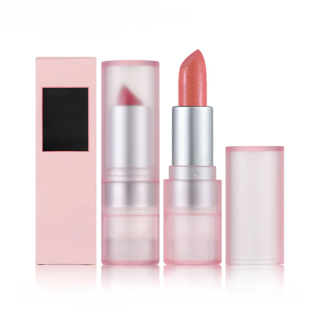 Gold Pearl Micro-Shimmer Lipstick Moisturizing Shimmery with Fine Shimmery Grapefruit Star Lipstick