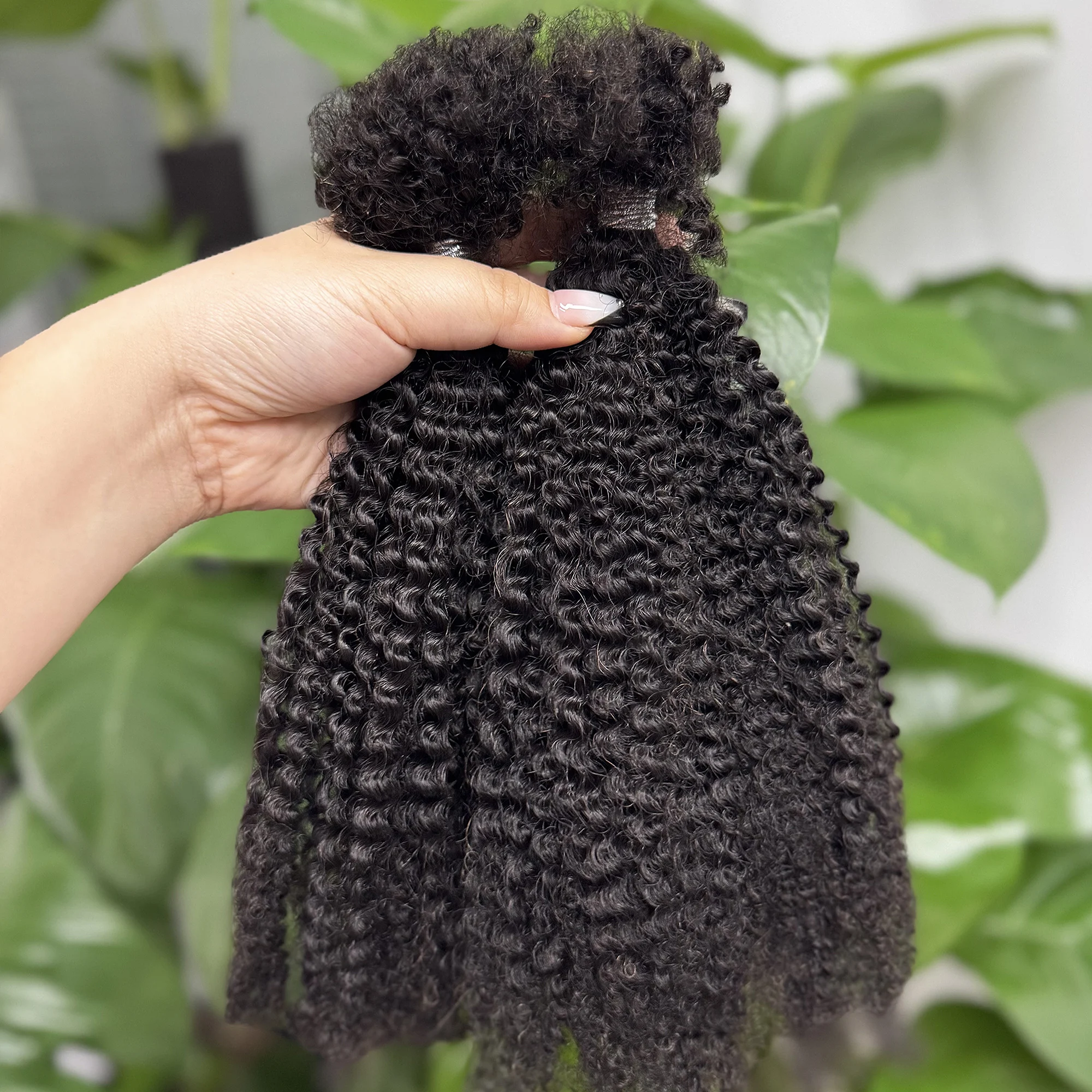 16 Zoll Afro Kinky Curly Echthaar-Bulk für Dreadlocks, Afro Kinky Bulk Echthaar zum Flechten, 30g/Packung, Färbbar – Detail 23
