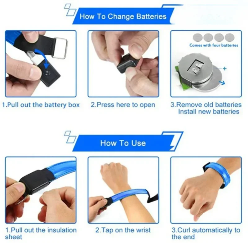 1PC Outdoor Sports Night Running Armband LED Light USB Rechargeable Safety Belt Arm Leg Warning Wristband Cycling Bike Bicy