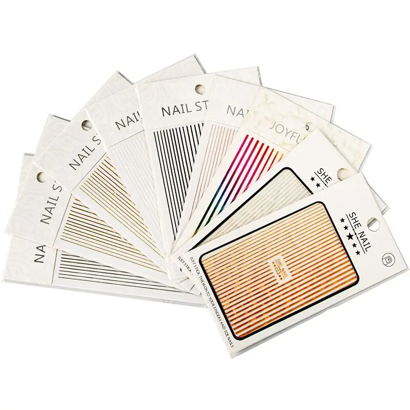 1 Pc Nail Strip Stickers Black/Gold/Rose Gold/Silver Metal Strip Tape Nail Art Adhesive DIY Foil Tips Nail Sticker Decals NK11 - Image 6