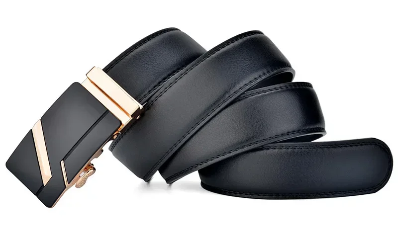 Hochwertiger Herren-Gürtel aus PU-Leder mit Metallschnalle, LANGE Plus-Größe 130 140 150 160 170 CM – Detail 9