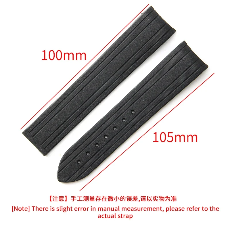 Rubber Watch Strap for Omega Seahorse 300 Diving Observatory Replace Original Rubber Black Blue Waterproof Accessories 20mm