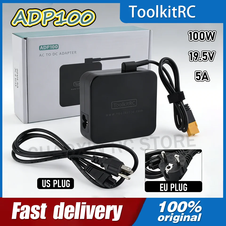 

ToolKitRC ADP100 Блок питания 100 Вт 20 В с выходовым адаптером XT60 для зарядного устройства M6D M6 M7 M6DAC ISDT Q8 Q6 GT Power Hota HTRC SkyRC