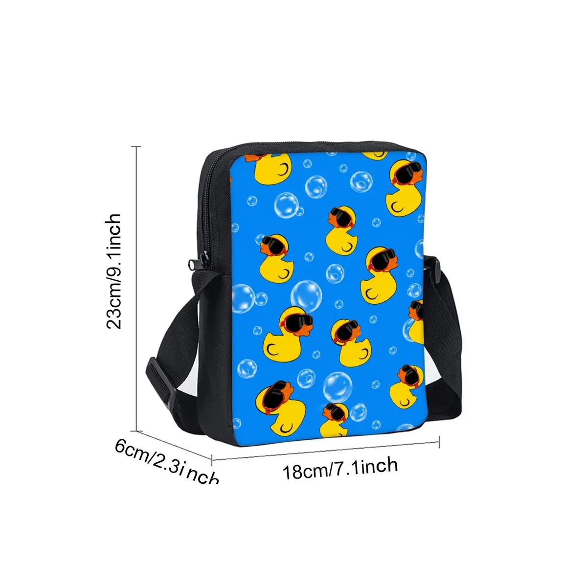 Yellow Duckling Print Single Sided Messenger Bag for Boy/Girls Children Best Gifts 2D Flat Cartoon Casual Crossbody Bag