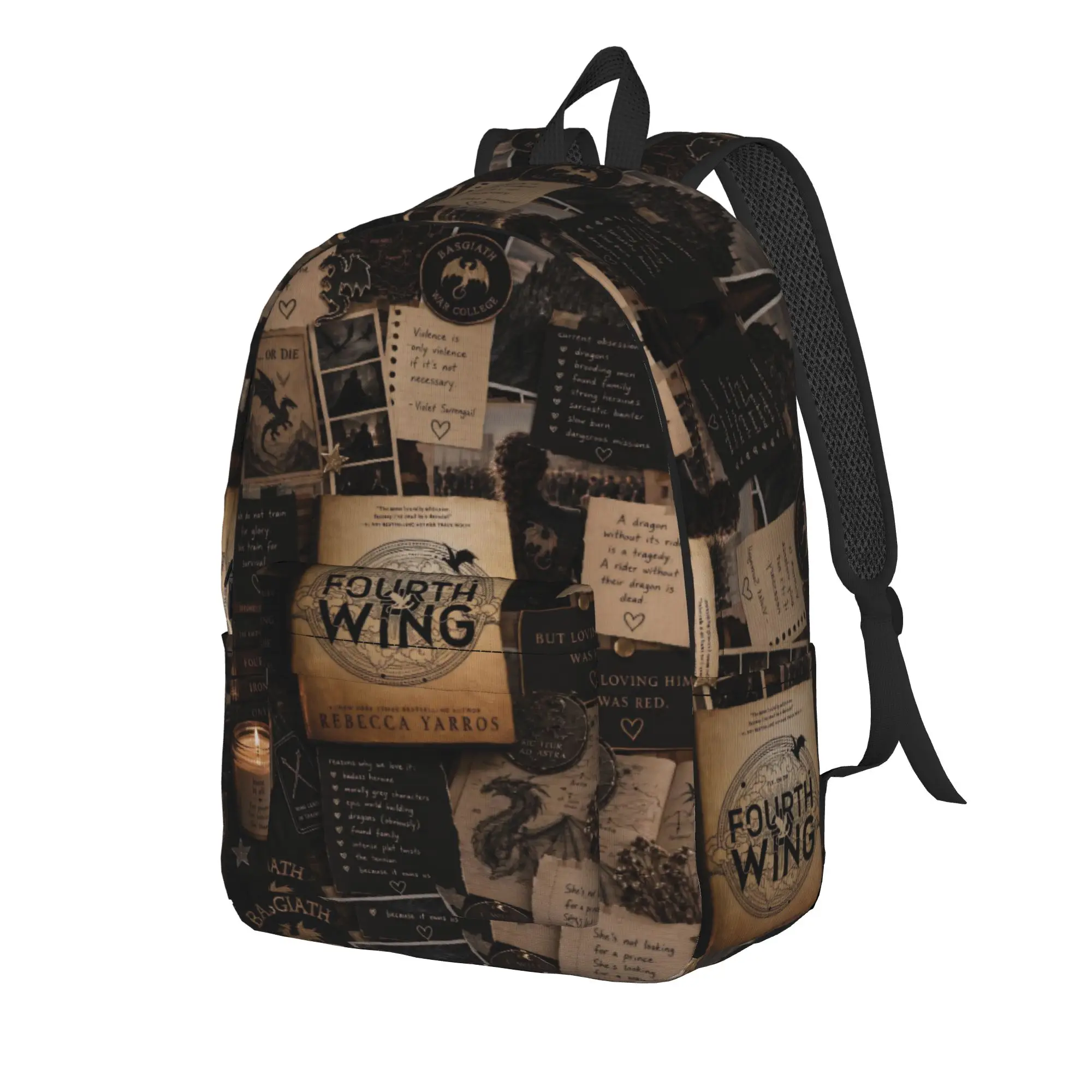 F-Fourth W-Wing Dragon Classical Backpack with Pocket High School Business  Daypack for Men Women Laptop Computer Shoulder Bag